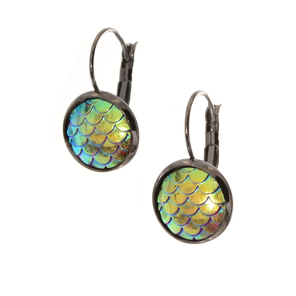 NEW Dragon Scales Earrings in Black Beast
